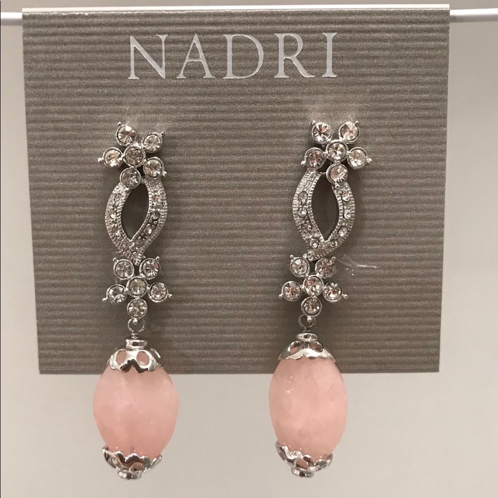 Nadri semi precious stones linear drop earrings
